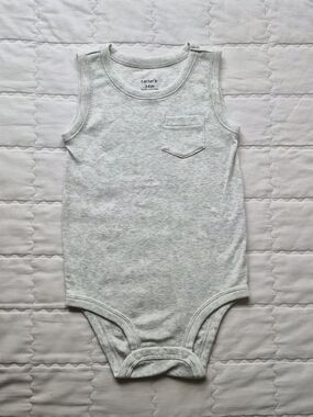 Carter's Heather Light Gray Sleeveless Baby Bodysuit